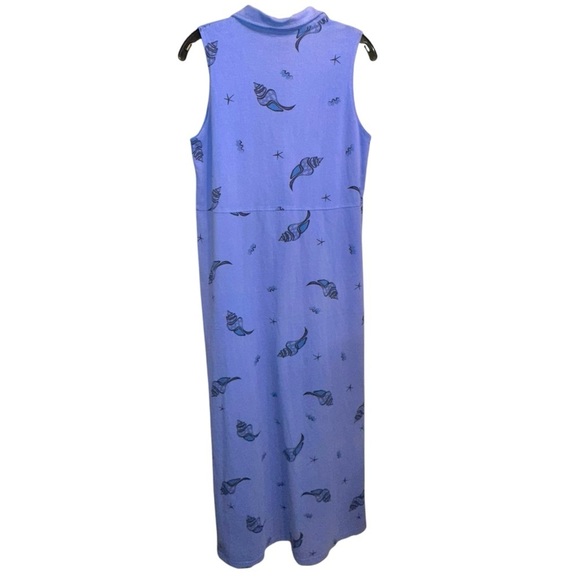Zipcode Design Purple Seashell Starfish Beach Polo Maxi Dress M - Picture 5 of 8